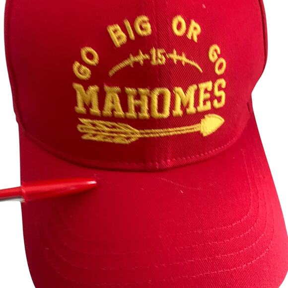 Go Big Or Go Mahomes #15 Kansas City Chiefs NFL Football Adjustable Cap Hat - Picture 2 of 12